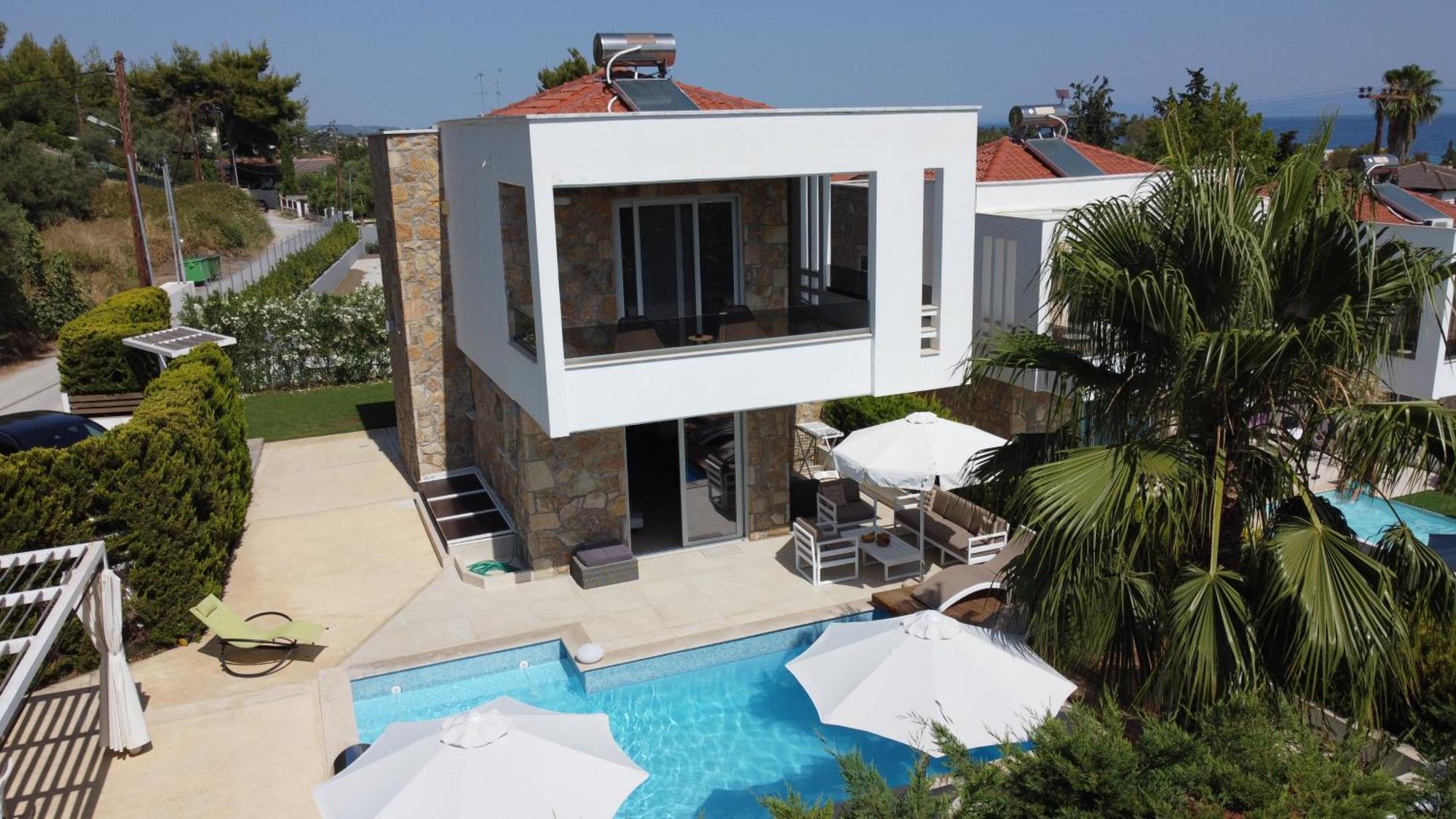 Villa Douglas - Private Pool, Bbq, 4Bdrms, View Pefkochori Exterior foto