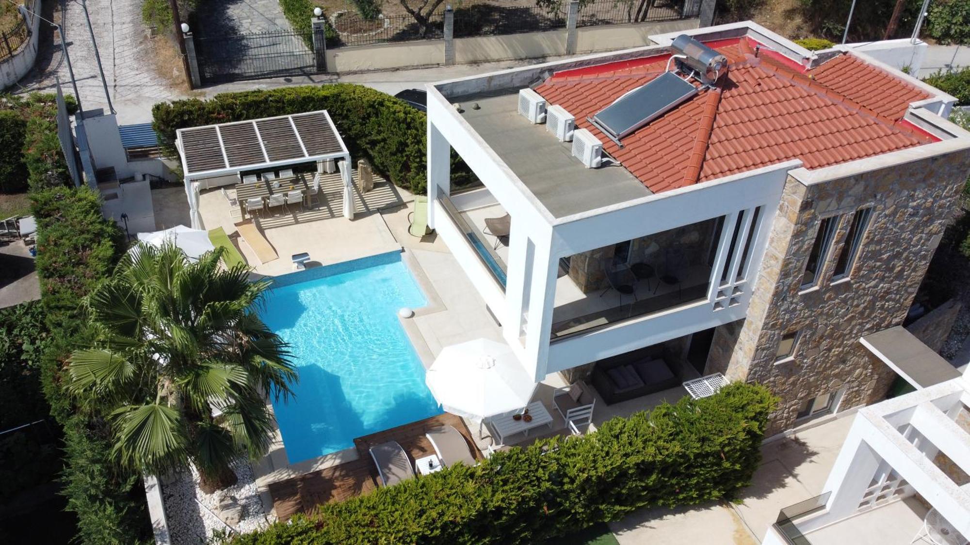 Villa Douglas - Private Pool, Bbq, 4Bdrms, View Pefkochori Exterior foto